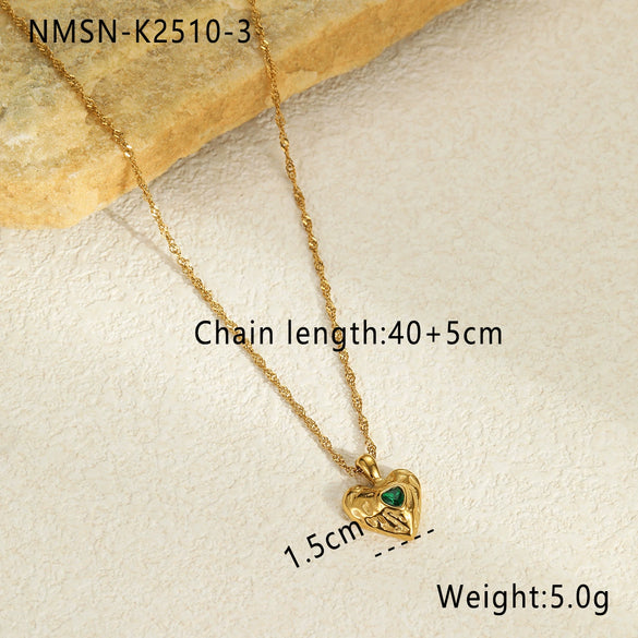 Wholesale Jewelry Stainless Steel 18K Gold Electroplated Geometric Pattern Pendant Necklace For Women