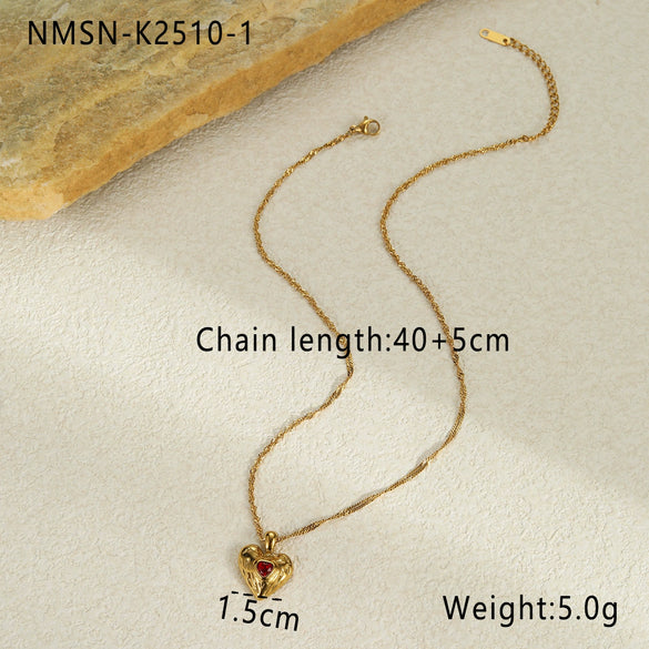 Wholesale Jewelry Stainless Steel 18K Gold Electroplated Geometric Pattern Pendant Necklace For Women
