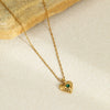 Wholesale Jewelry Stainless Steel 18K Gold Electroplated Geometric Pattern Pendant Necklace For Women