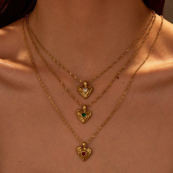 Wholesale Jewelry Stainless Steel 18K Gold Electroplated Geometric Pattern Pendant Necklace For Women