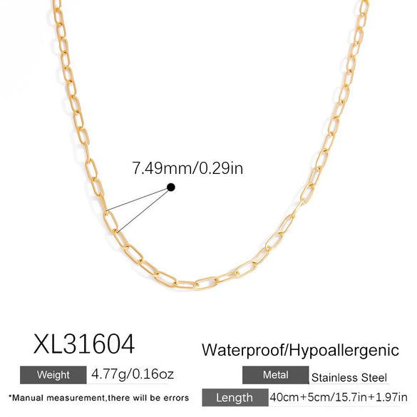 Wholesale Jewelry Stainless Steel 18K Gold Geometric Electroplated Necklace Unisex