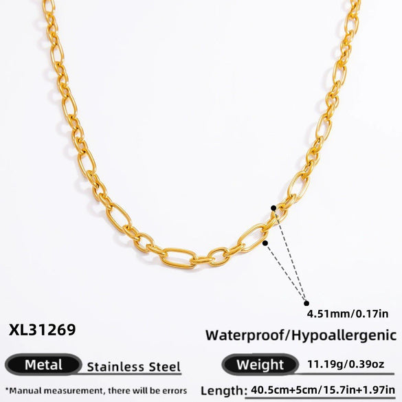 Wholesale Jewelry Stainless Steel 18K Gold Geometric Electroplated Necklace Unisex