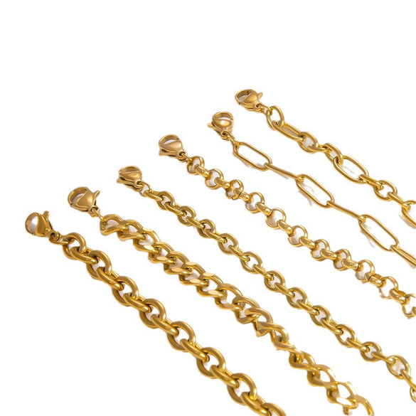 Wholesale Jewelry Stainless Steel 18K Gold Geometric Electroplated Necklace Unisex