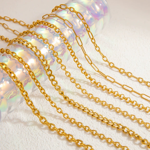 Wholesale Jewelry Stainless Steel 18K Gold Geometric Electroplated Necklace Unisex