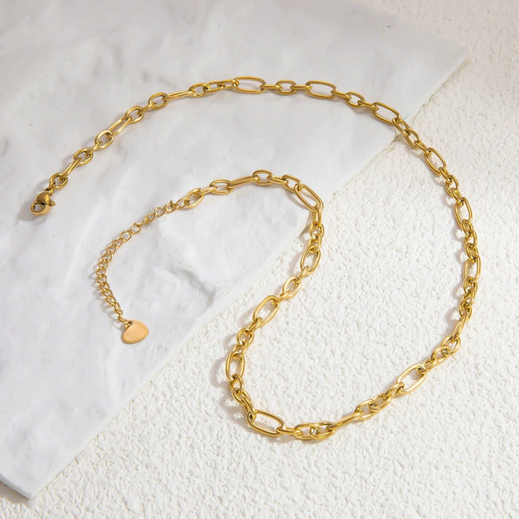 Wholesale Jewelry Stainless Steel 18K Gold Geometric Electroplated Necklace Unisex