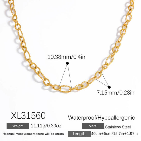 Wholesale Jewelry Stainless Steel 18K Gold Geometric Electroplated Necklace Unisex