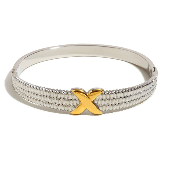 Wholesale Jewelry Stainless Steel 18K Gold Plated Geometric Bracelet For Women