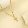 Wholesale Jewelry Stainless Steel 18K Gold Plated Geometric Cross Pendant Necklace For Women