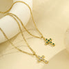 Wholesale Jewelry Stainless Steel 18K Gold Plated Geometric Cross Pendant Necklace For Women