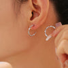 Wholesale Jewelry Stainless Steel 18K Gold Plated Geometric Cshaped Twisted Earrings For Women
