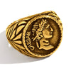 Wholesale Jewelry Stainless Steel 18K Gold Plated Geometric Hip Hop Retro Men's Ring