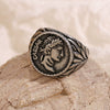 Wholesale Jewelry Stainless Steel 18K Gold Plated Geometric Hip Hop Retro Men's Ring