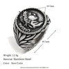 Wholesale Jewelry Stainless Steel 18K Gold Plated Geometric Hip Hop Retro Men's Ring