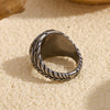 Wholesale Jewelry Stainless Steel 18K Gold Plated Geometric Hip Hop Retro Men's Ring