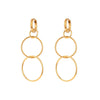Wholesale Jewelry Stainless Steel 18K Gold Plated Geometric Long Circle Buckle Earrings For Women