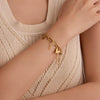 Wholesale Jewelry Stainless Steel 18K Gold Plated Geometric Love Star Pendant Double Bracelet