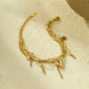 Wholesale Jewelry Stainless Steel 18K Gold Plated Geometric Love Star Pendant Double Bracelet