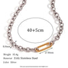 Wholesale Jewelry Stainless Steel 18K Gold Plated Geometric O Shaped Chain Splicing Necklace Set And Bracelet For Women