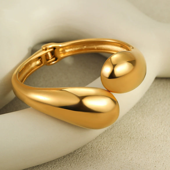 Wholesale Jewelry Stainless Steel 18K Gold Plated Geometric Open Bracelet