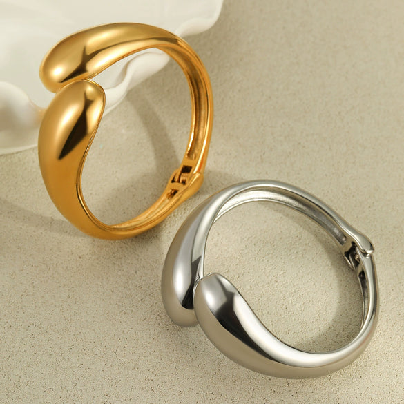 Wholesale Jewelry Stainless Steel 18K Gold Plated Geometric Open Bracelet