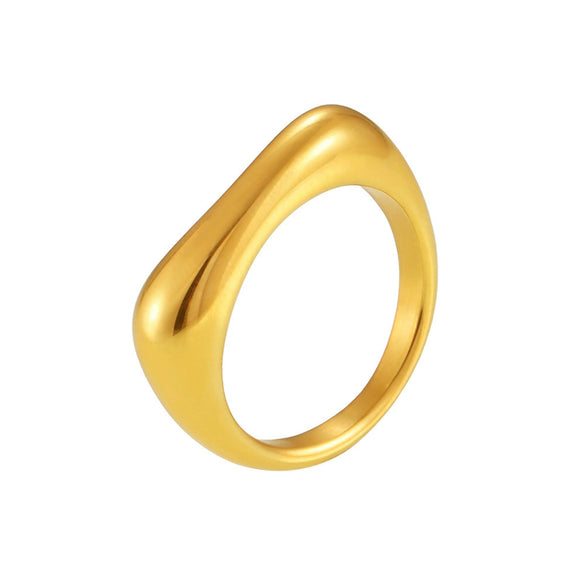 Wholesale Jewelry 316L Stainless Steel 18K Gold Plated Geometric Rectangular Ring And Joker Bracelet