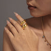 Wholesale Jewelry Stainless Steel 18K Gold Plated Geometric Sshaped Thread Winding Ring