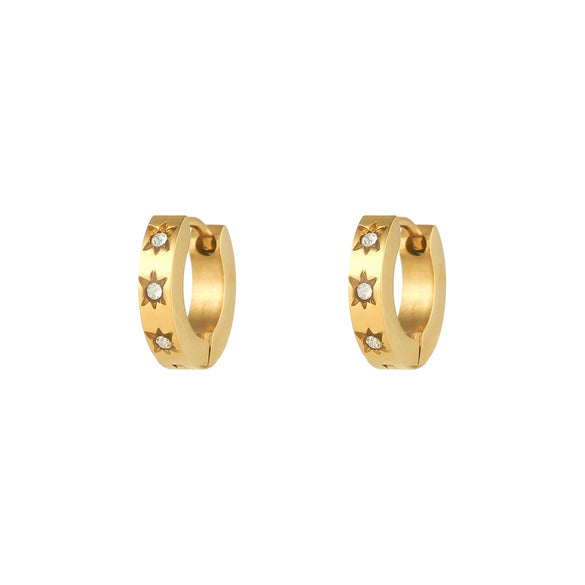 Wholesale Jewelry Stainless Steel 18K Gold Plated Geometric Star Earrings For Women