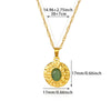 Wholesale Jewelry Stainless Steel 18K Gold Plated Imitation Jade Cross Chain Necklace Unisex