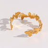 Wholesale Jewelry Stainless Steel 18K Gold Plated Open Butterfly Bracelet Fashionable Elegant