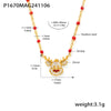 Wholesale Jewelry 316L Stainless Steel 18K Gold Plated Plant Flowers Enamel Glazed Zircon Necklace Earrings Set For Women
