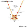 Wholesale Jewelry 316L Stainless Steel 18K Gold Plated Plant Flowers Enamel Glazed Zircon Necklace Earrings Set For Women