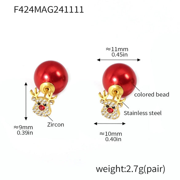 Wholesale Jewelry 316L Stainless Steel 18K Gold Plated Plant Flowers Enamel Glazed Zircon Necklace Earrings Set For Women