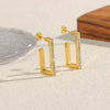 Wholesale Jewelry Stainless Steel 18K Gold Plated Rectangular Geometric Earrings