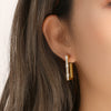 Wholesale Jewelry Stainless Steel 18K Gold Plated Rectangular Geometric Earrings
