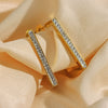 Wholesale Jewelry Stainless Steel 18K Gold Plated Rectangular Geometric Earrings