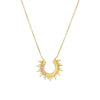 Wholesale Jewelry Stainless Steel 18K Gold Plated Semicircle Sunflower Inlaid White Zircon Necklace For Women Geometric Style