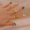 Wholesale Jewelry Stainless Steel 18K Gold Plated Starfish Ring For Ladies With Animal Zodiac Pattern