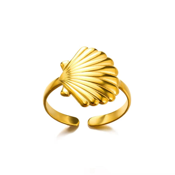 Wholesale Jewelry Stainless Steel 18K Gold Plated Starfish Ring For Ladies With Animal Zodiac Pattern