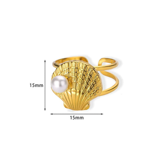 Wholesale Jewelry Stainless Steel 18K Gold Plated Starfish Ring For Ladies With Animal Zodiac Pattern
