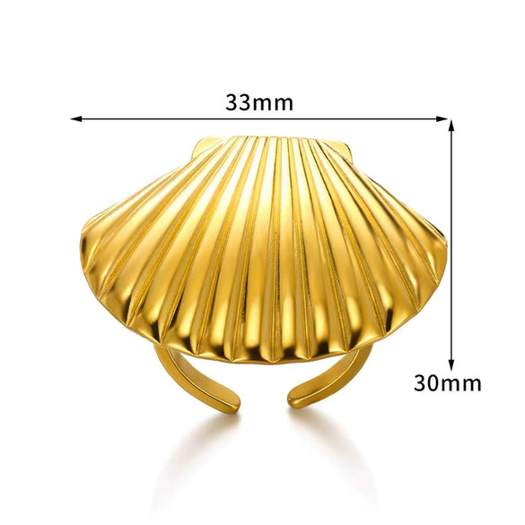 Wholesale Jewelry Stainless Steel 18K Gold Plated Starfish Ring For Ladies With Animal Zodiac Pattern