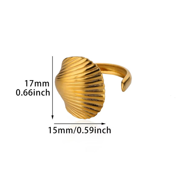 Wholesale Jewelry Stainless Steel 18K Gold Plated Starfish Ring For Ladies With Animal Zodiac Pattern