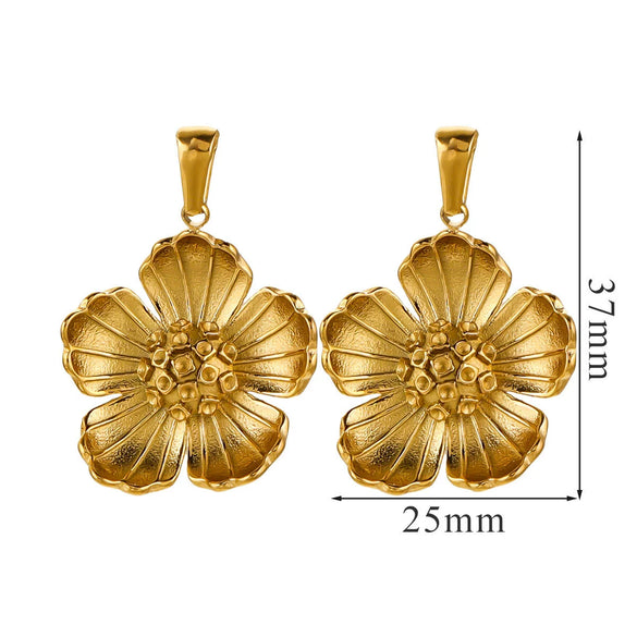 Wholesale Jewelry Stainless Steel 18K Goldplated Creative Flower Pendant Necklace