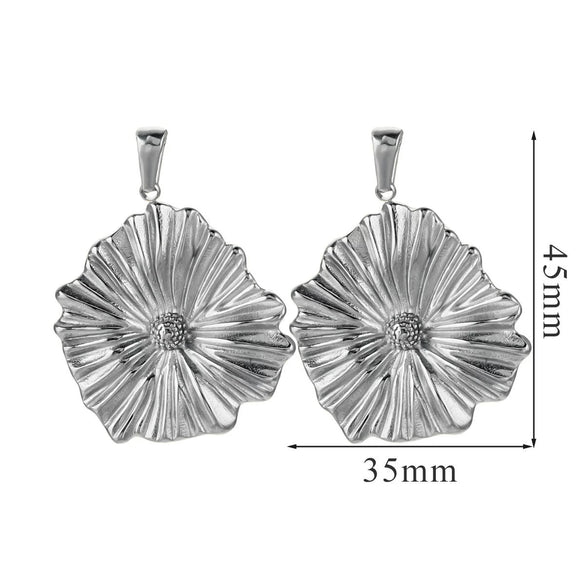Wholesale Jewelry Stainless Steel 18K Goldplated Creative Flower Pendant Necklace