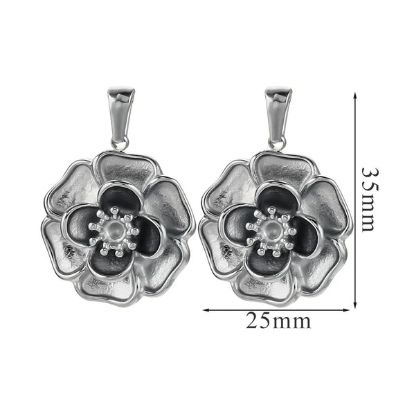 Wholesale Jewelry Stainless Steel 18K Goldplated Creative Flower Pendant Necklace