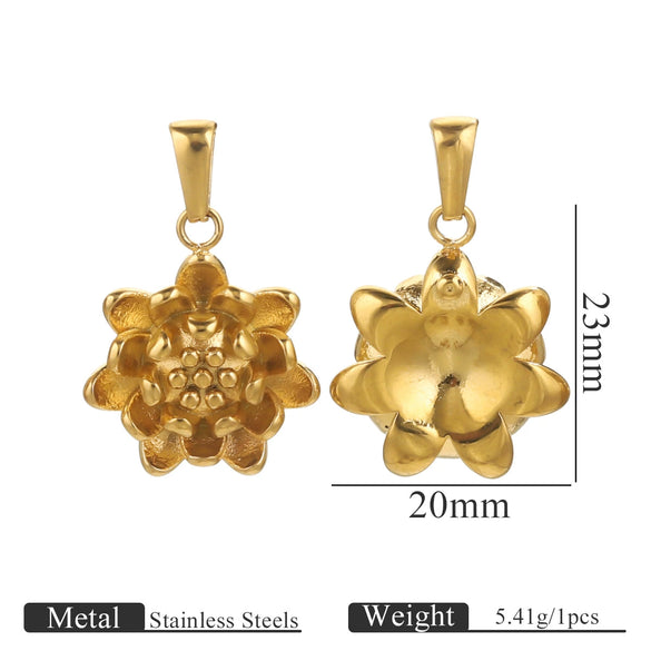 Wholesale Jewelry Stainless Steel 18K Goldplated Creative Flower Pendant Necklace