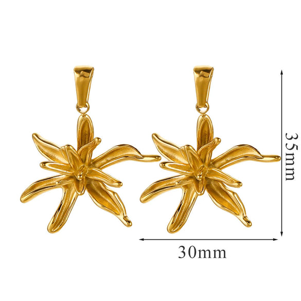 Wholesale Jewelry Stainless Steel 18K Goldplated Creative Flower Pendant Necklace