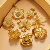 Wholesale Jewelry Stainless Steel 18K Goldplated Creative Flower Pendant Necklace
