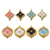 Wholesale Jewelry Stainless Steel 18K Goldplated Fourleaf Clover Double Hanging Bracelet Necklace Electroplating