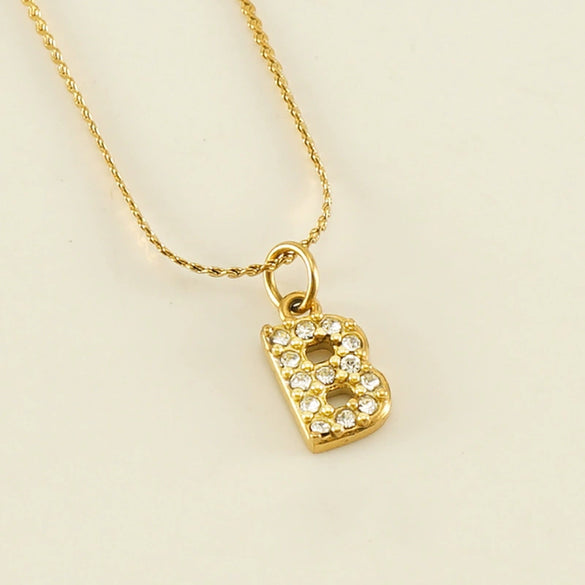 Wholesale Jewelry 316L Stainless Steel Letter Necklace Gold Plated With Diamond Egg S Chain For Women