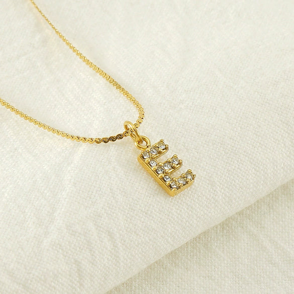 Wholesale Jewelry 316L Stainless Steel Letter Necklace Gold Plated With Diamond Egg S Chain For Women